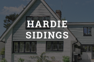 a button that says hardie sidings with a background of a house